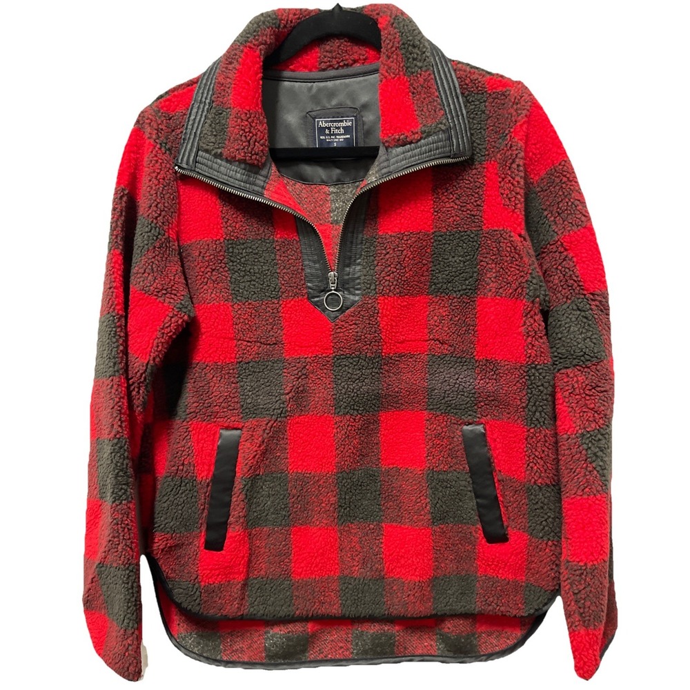 Abercrombie & Fitch Unisex Fleece Pullover Flannel Size Small